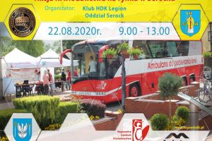 Plakat - akcja krwiodawstwa na serockim rynku