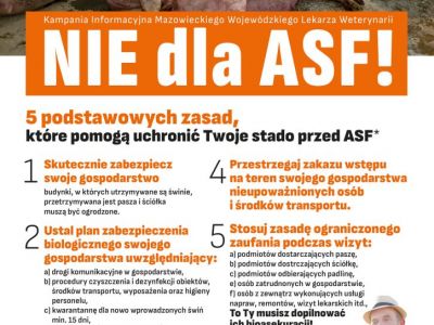 Plakat kampanii informacyjnej Nie dla ASF