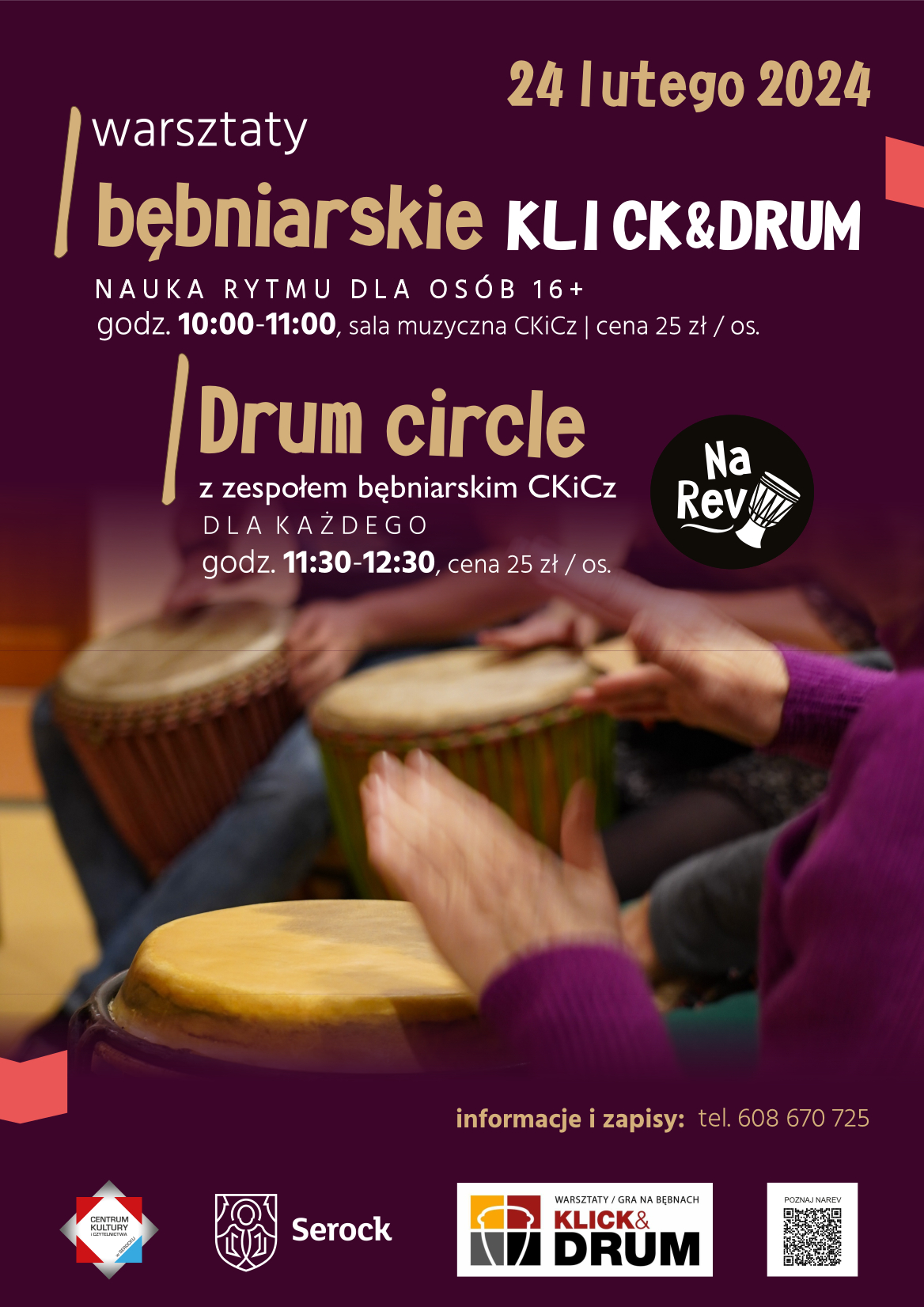 Warsztaty bębniarskie Klick&Drum oraz Drum circle